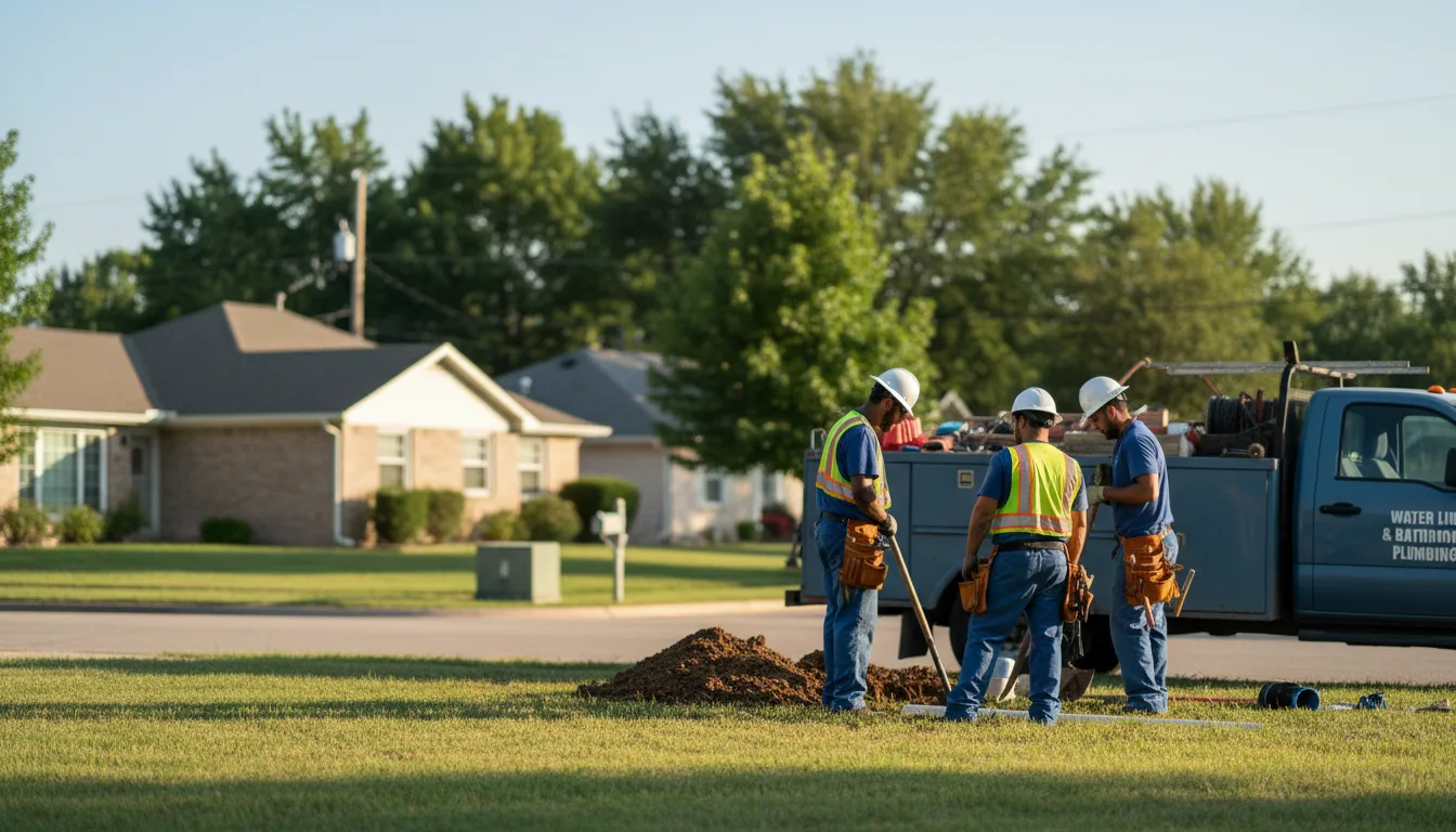 Residential water line and bathroom plumbing service in Glenpool, OK